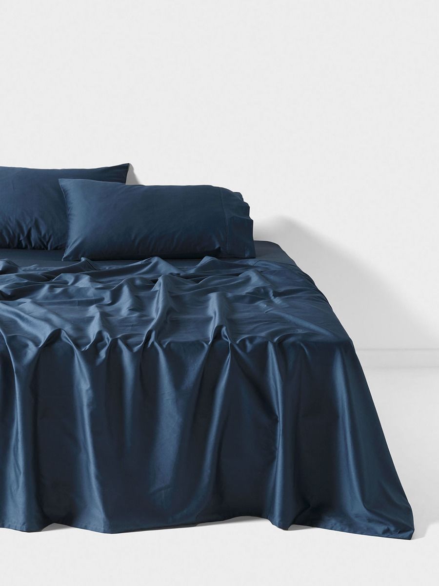Augusta 500TC Navy Cotton Sateen Sheet Set