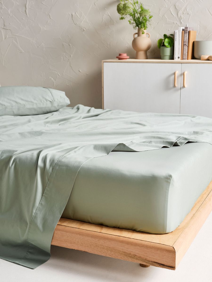 Augusta 500TC Green Gum Cotton Sateen Deluxe Flat Sheet