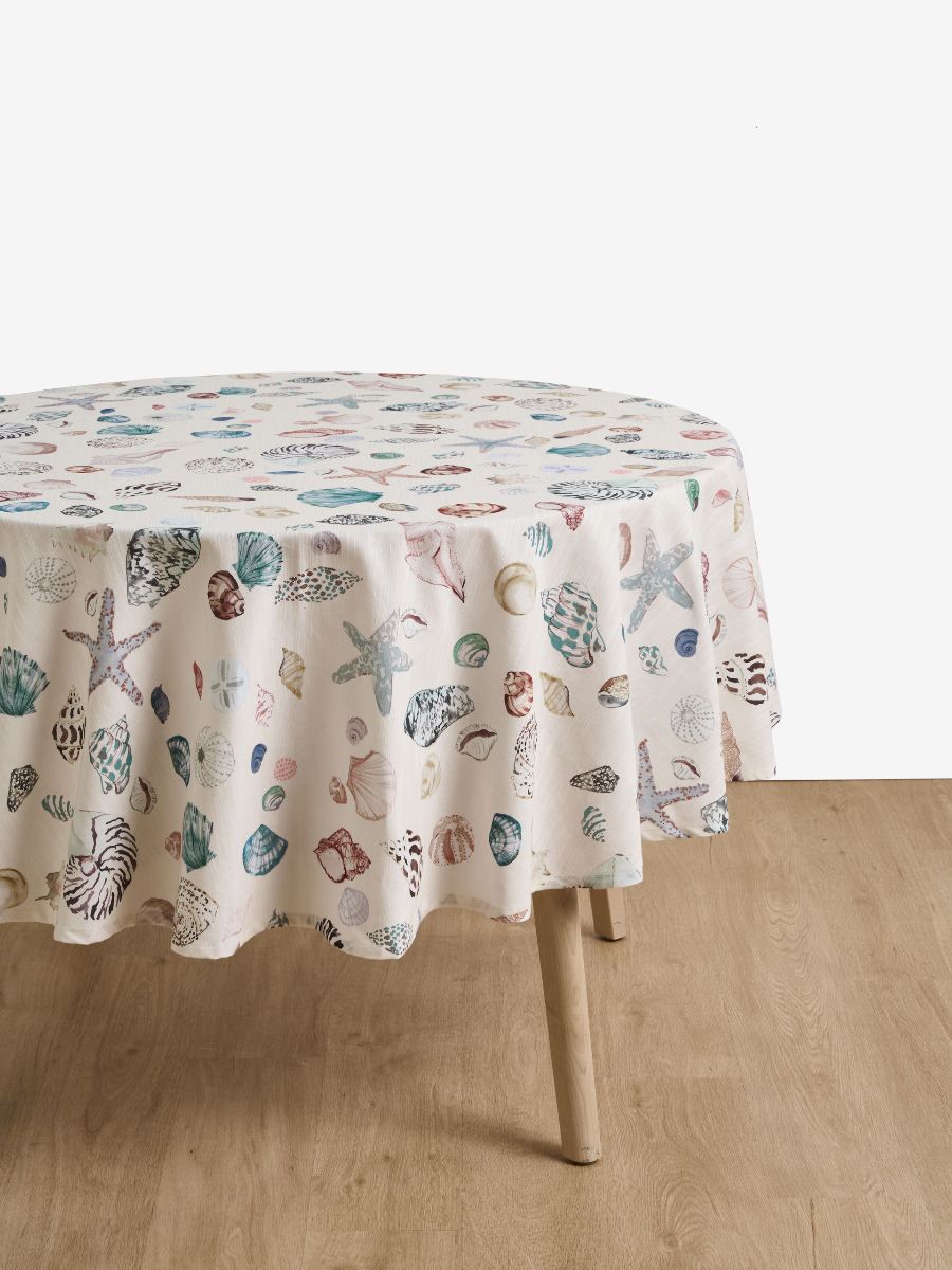 Beach Treasures Round Tablecloth