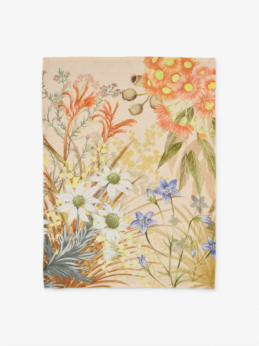 Desert Flowers Tea Towel