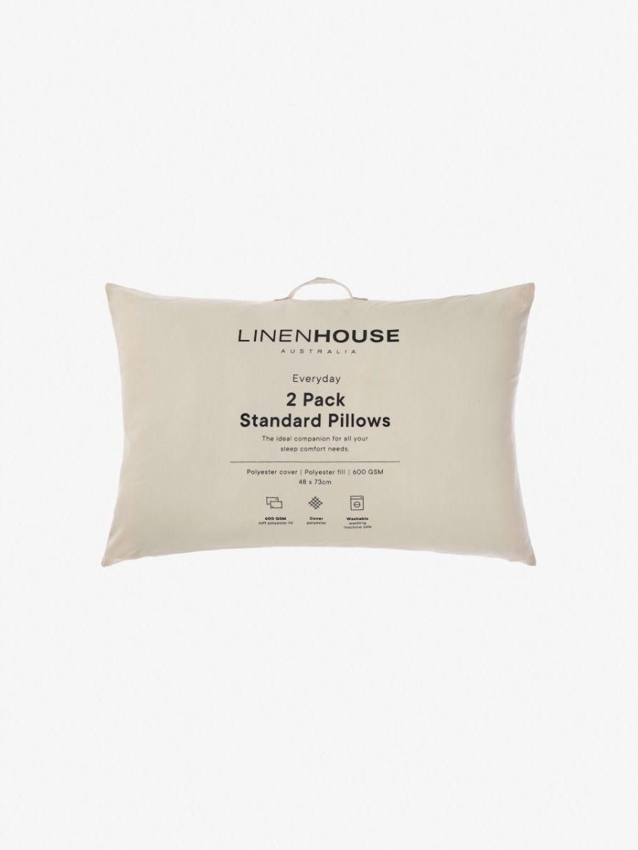 Everyday Washable Standard Pillow Pair - 600 GSM