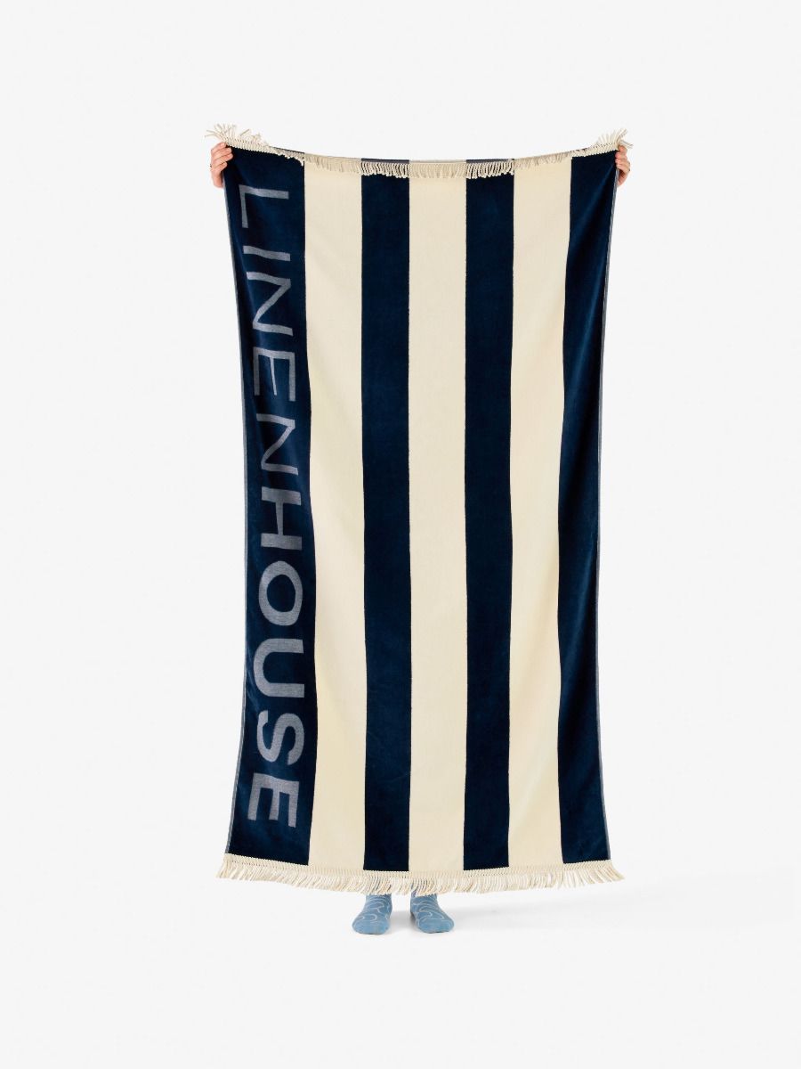 Linen House Navy Beach Towel