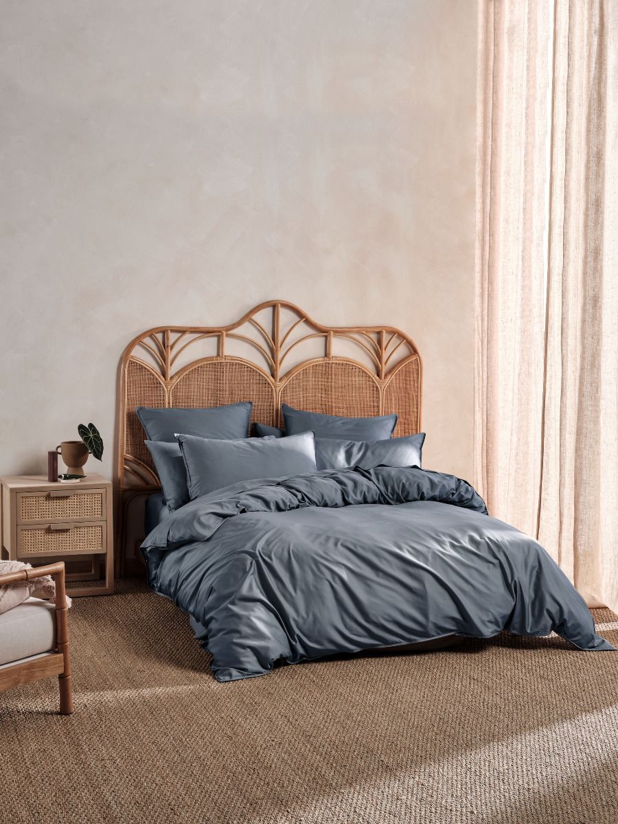 Nara Bluestone Bamboo Cotton Quilt Cover Set
