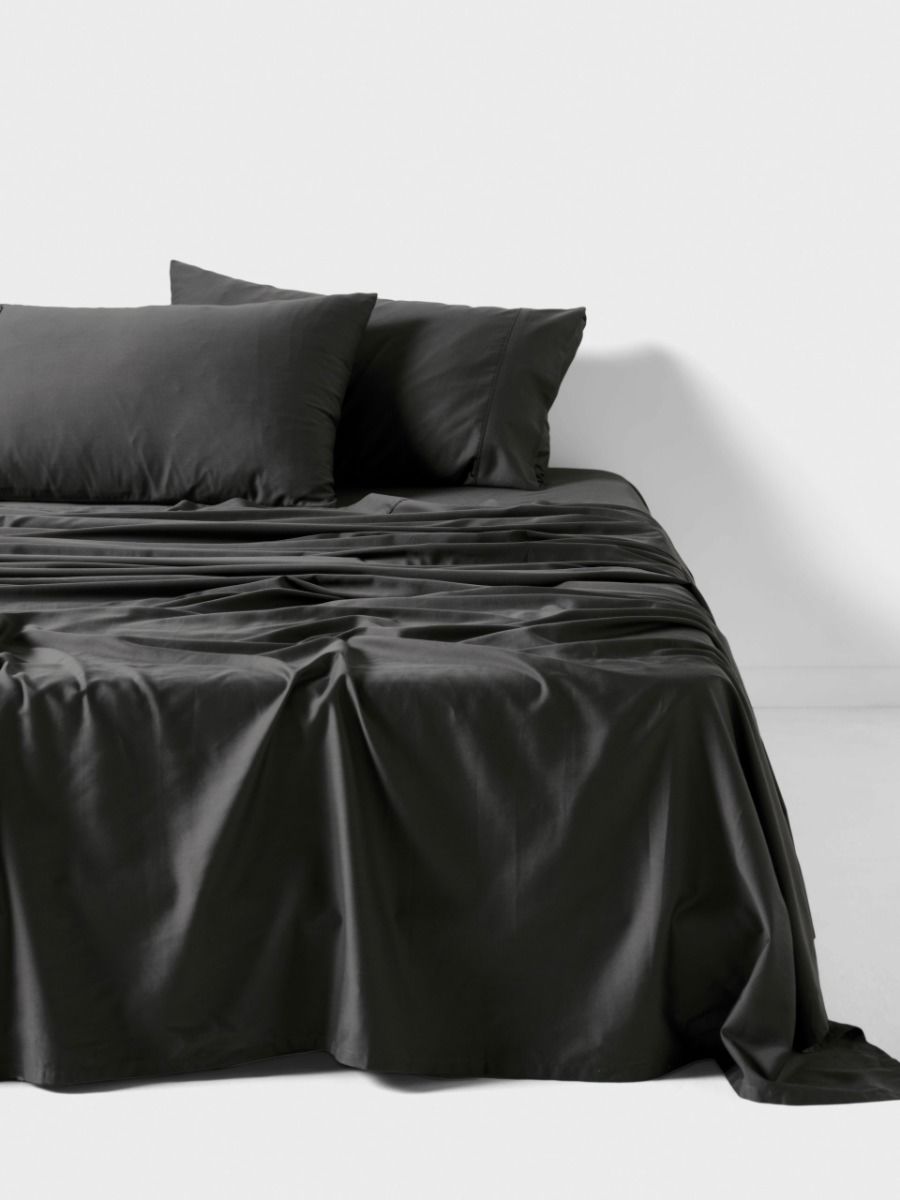Nara Charcoal Bamboo Cotton 400TC Sheet Set