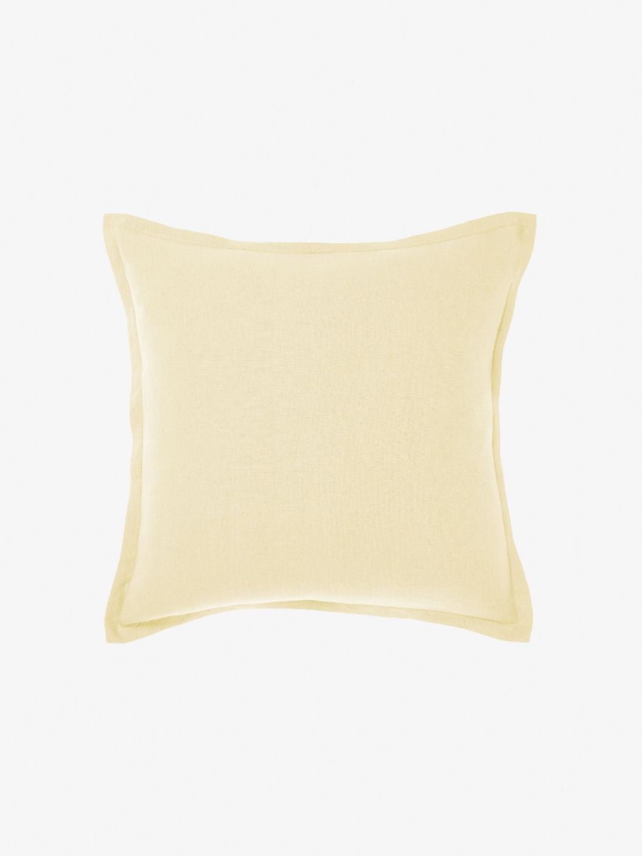 Nimes Lemon Linen Tailored Cushion 48x48cm