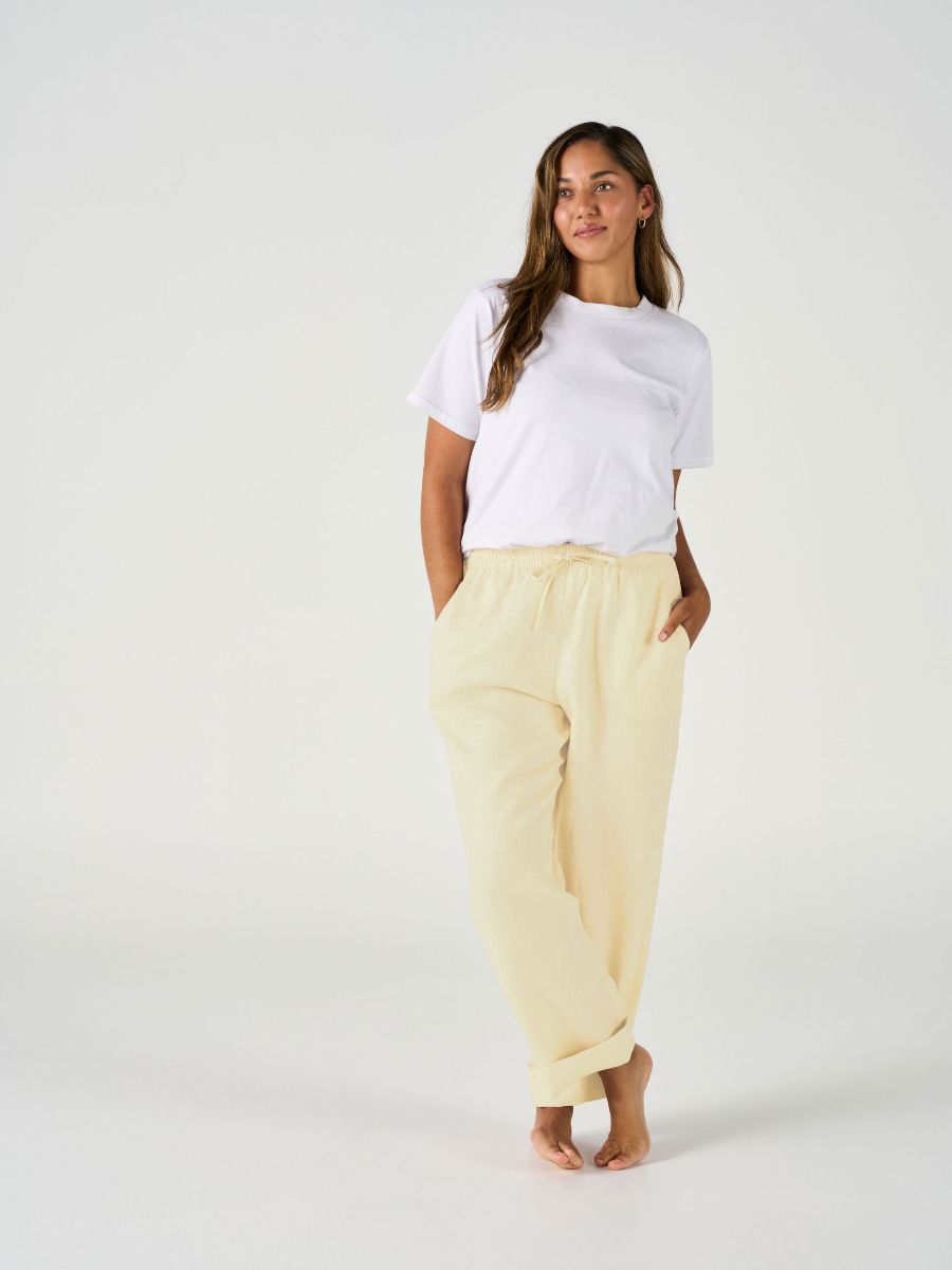 Nimes Lemon Linen Pants