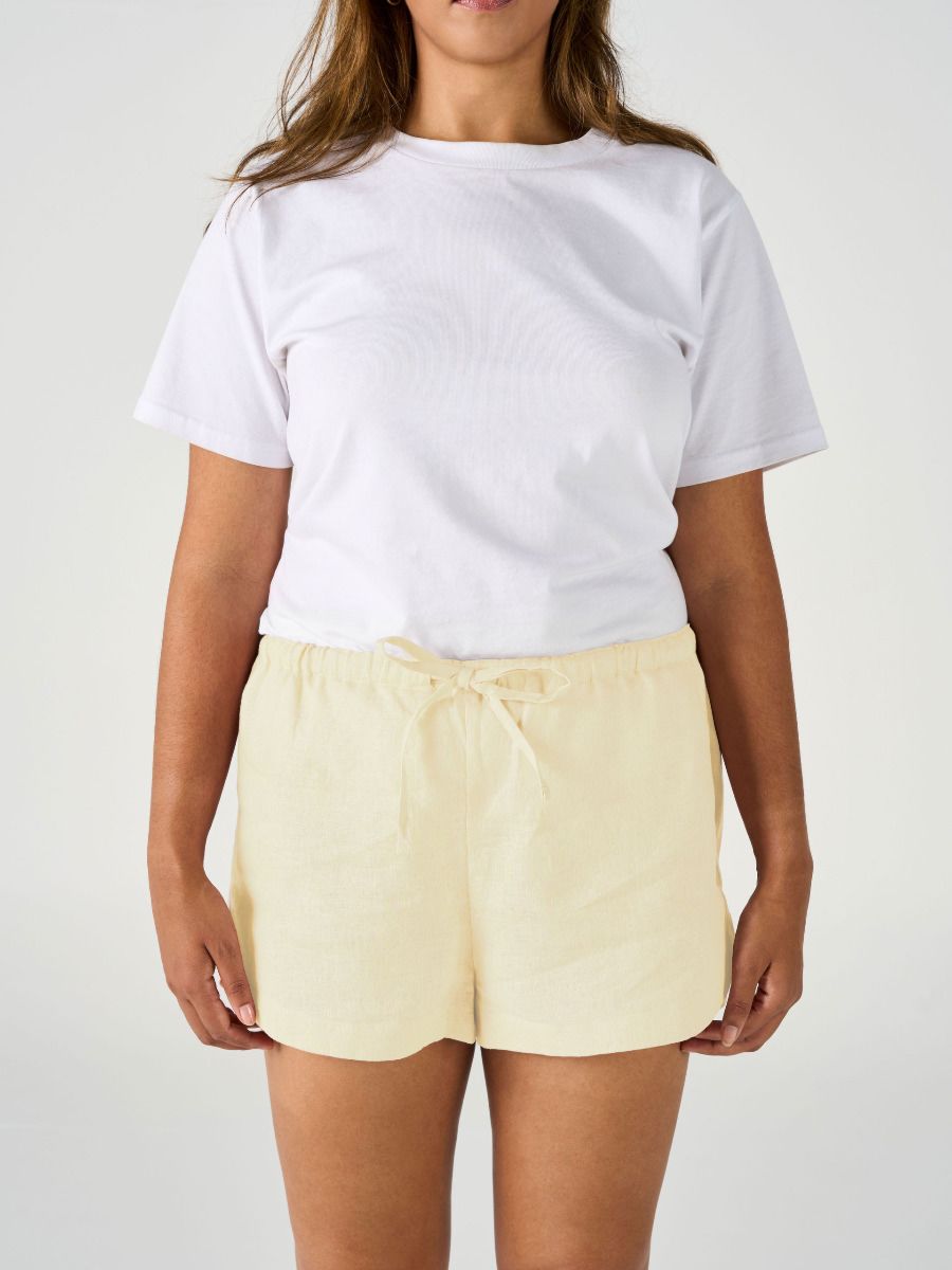 Nimes Lemon Linen Shorts
