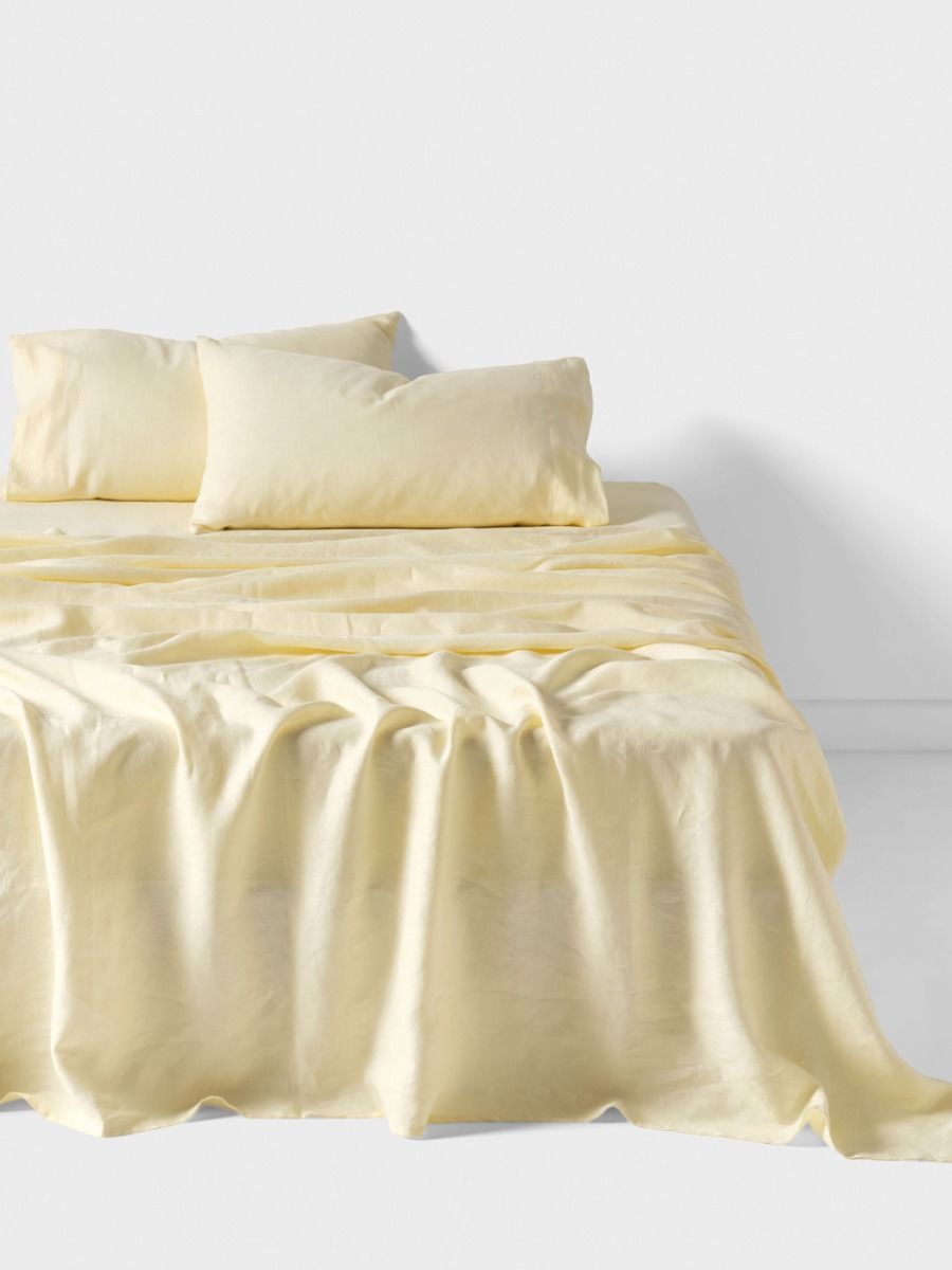 Pure Linen Lemon Sheet Set
