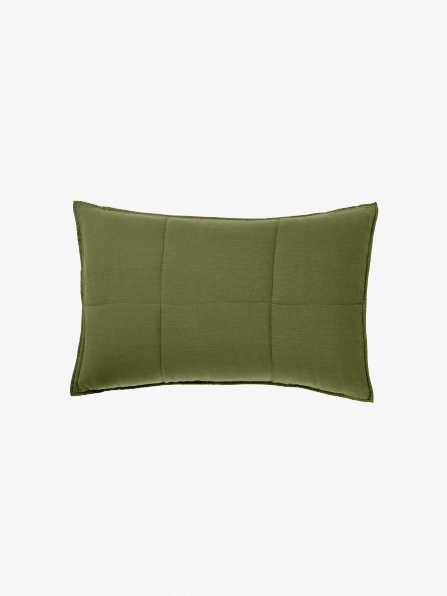 Nimes Moss Linen Pillow Sham Set