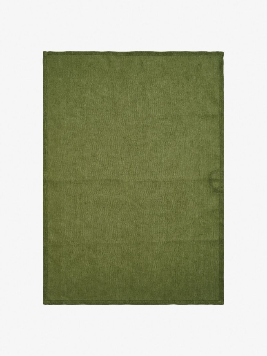 Nimes Moss Linen Tea Towel