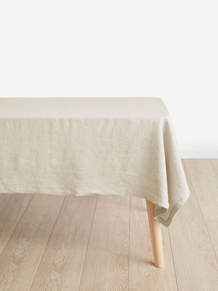 Nimes Natural Linen Square Tablecloth