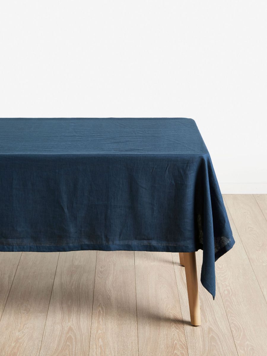 Nimes Navy Linen Tablecloth