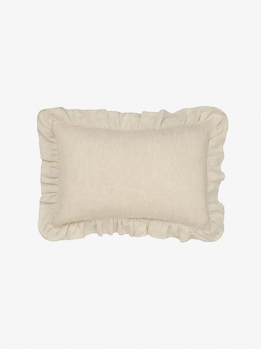 Nimes Natural Linen Ruffle Cushion 40x60cm