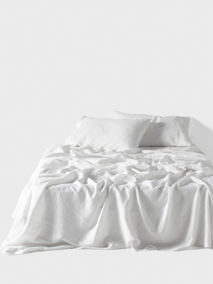 Pure Linen White Sheet Set