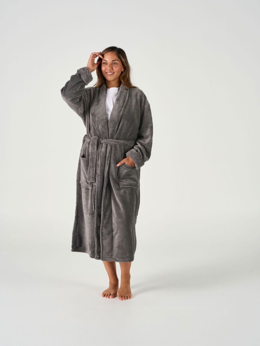 Plush Charcoal Robe