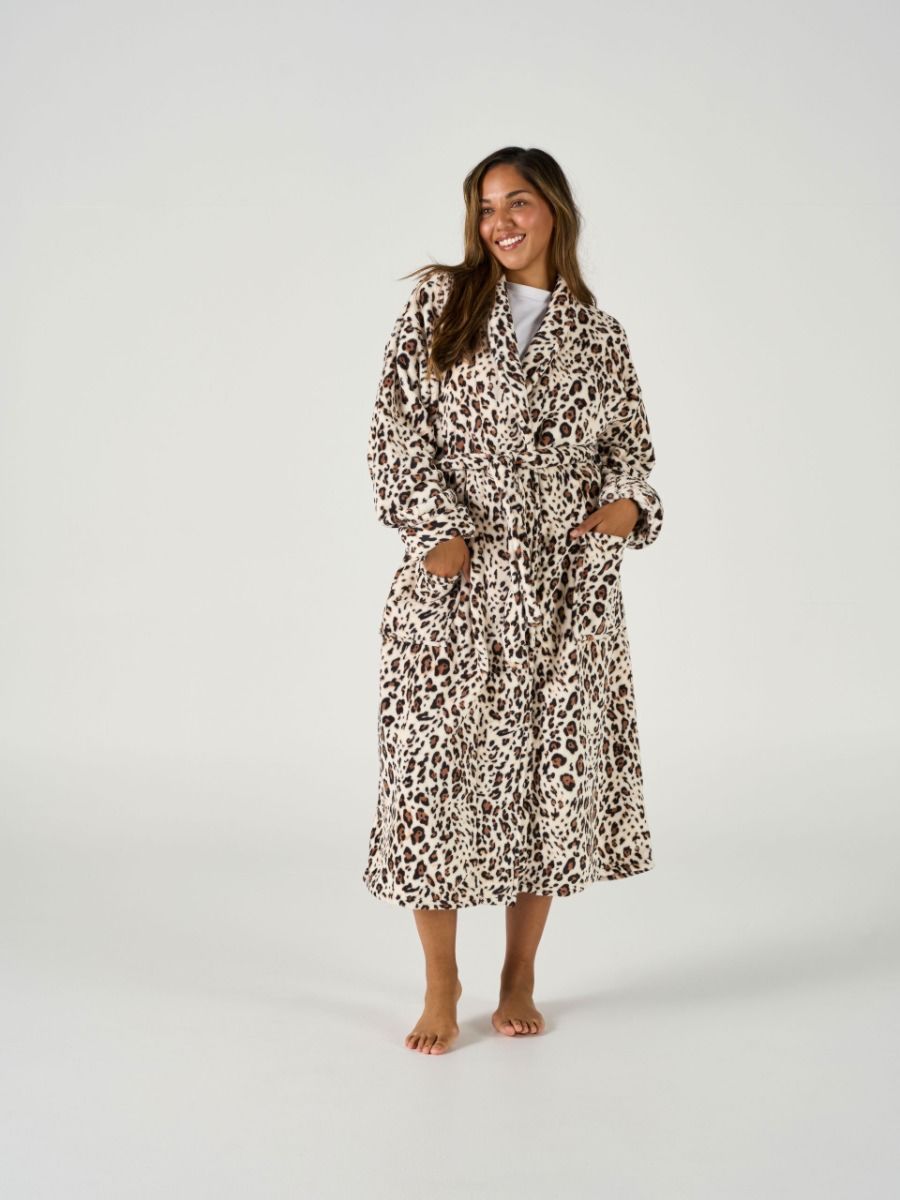 Plush Leopard Robe