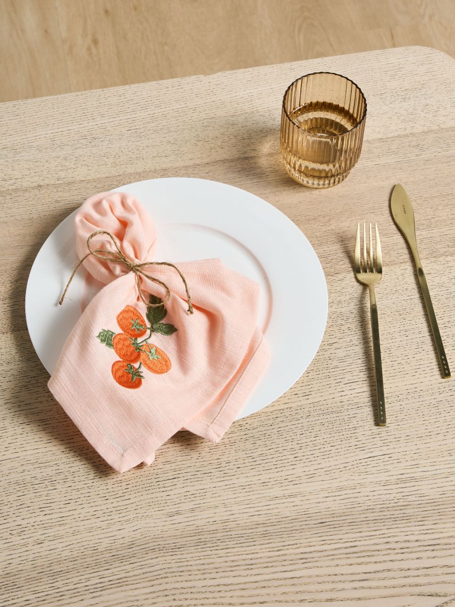 Pomodoro Embroidered 4-Piece Napkin Set