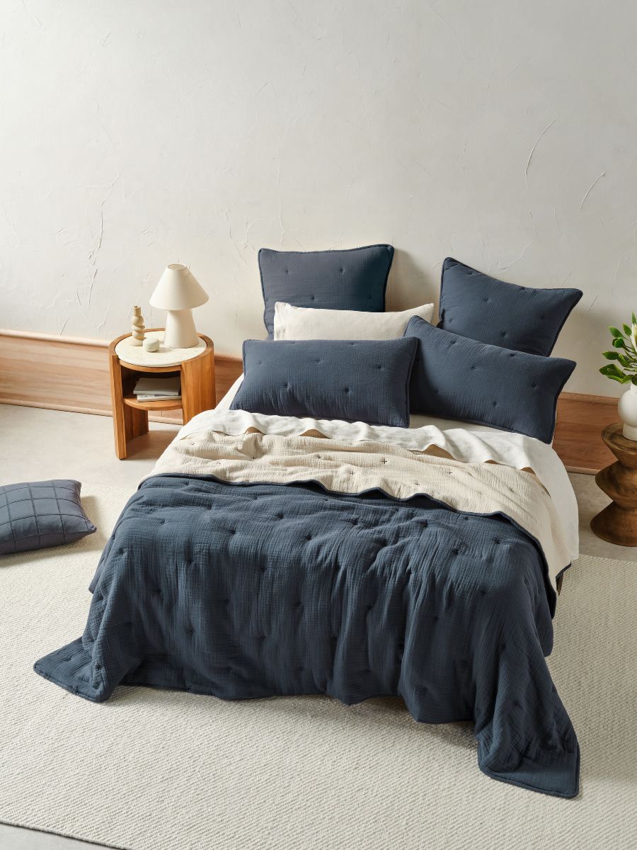 Somerset Navy Coverlet