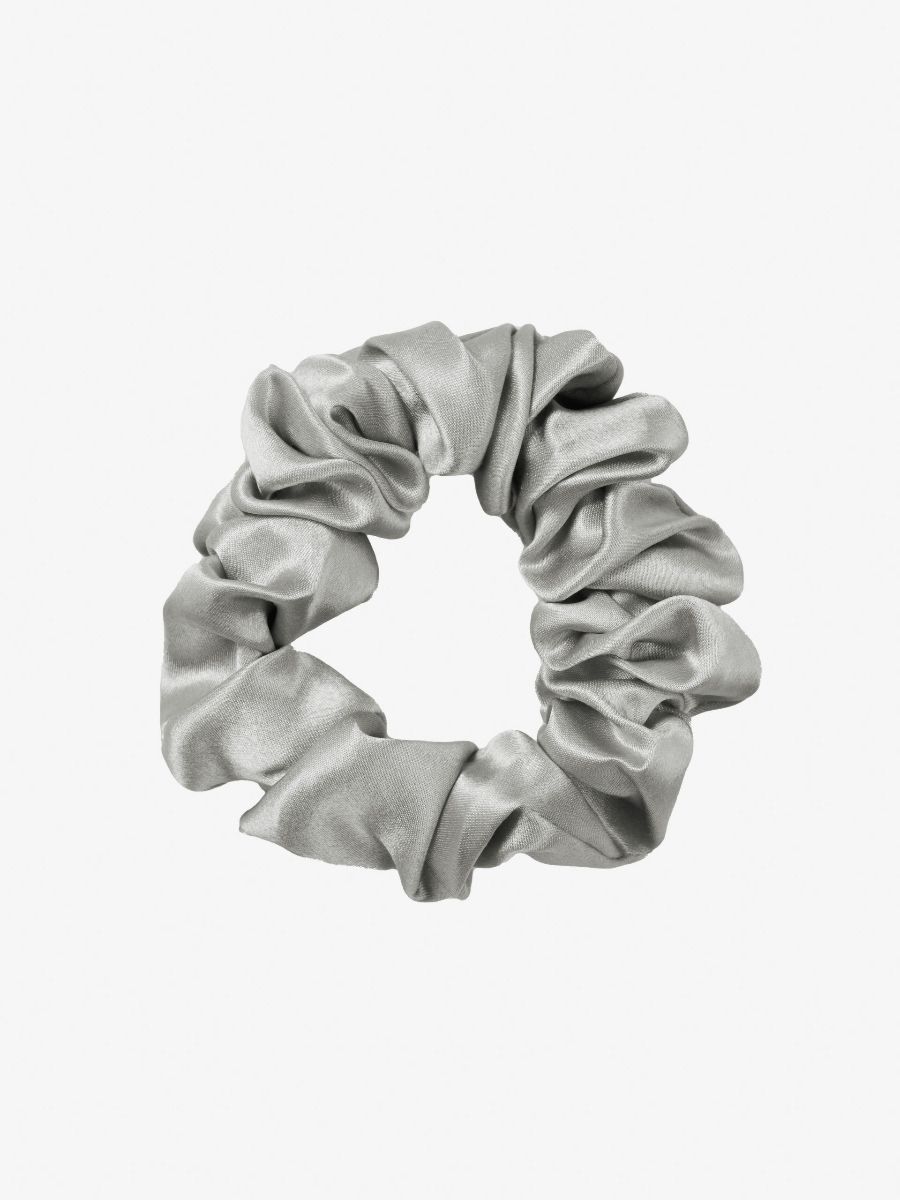 Silk Silver Scrunchie