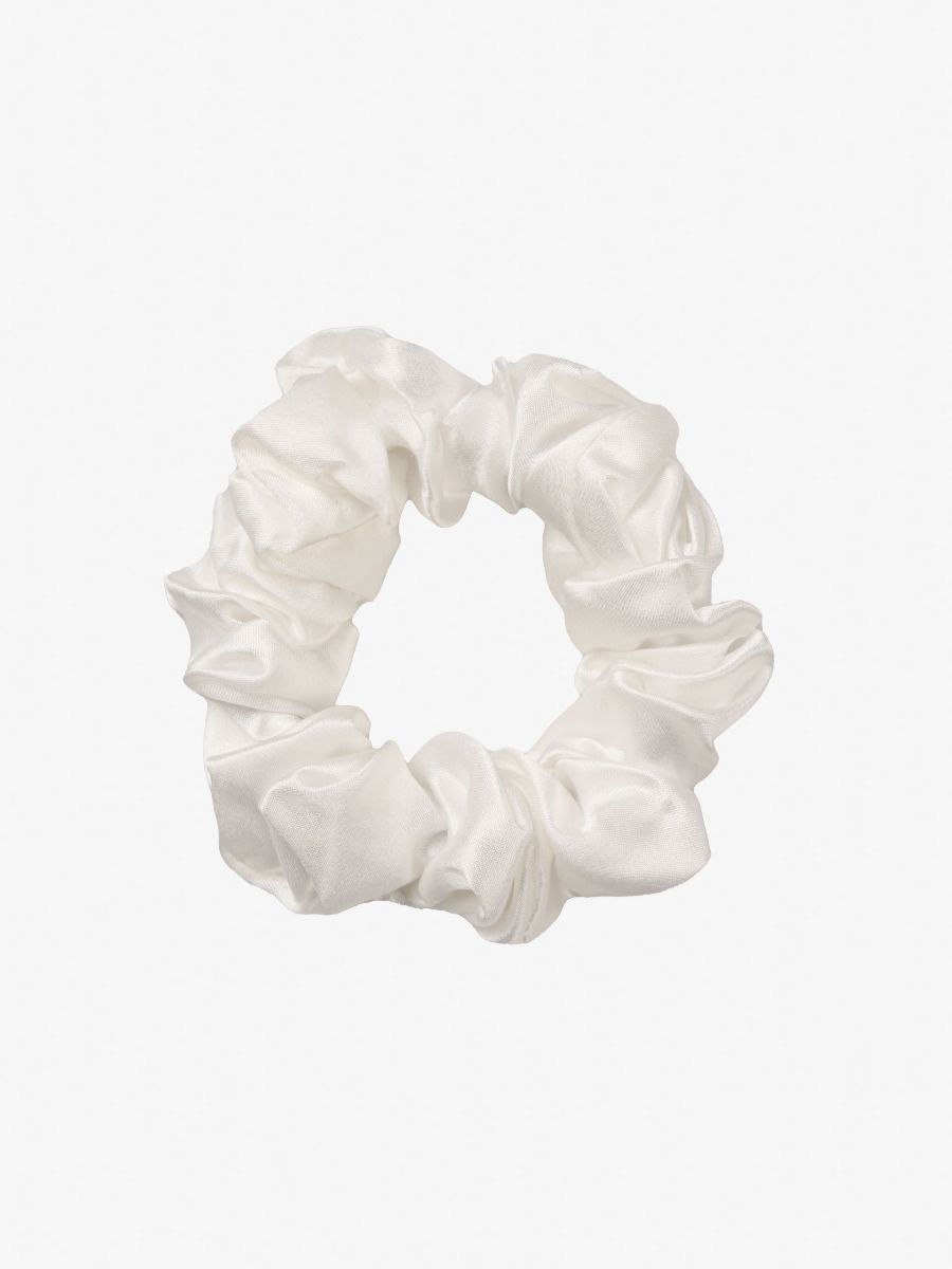 Silk White Scrunchie
