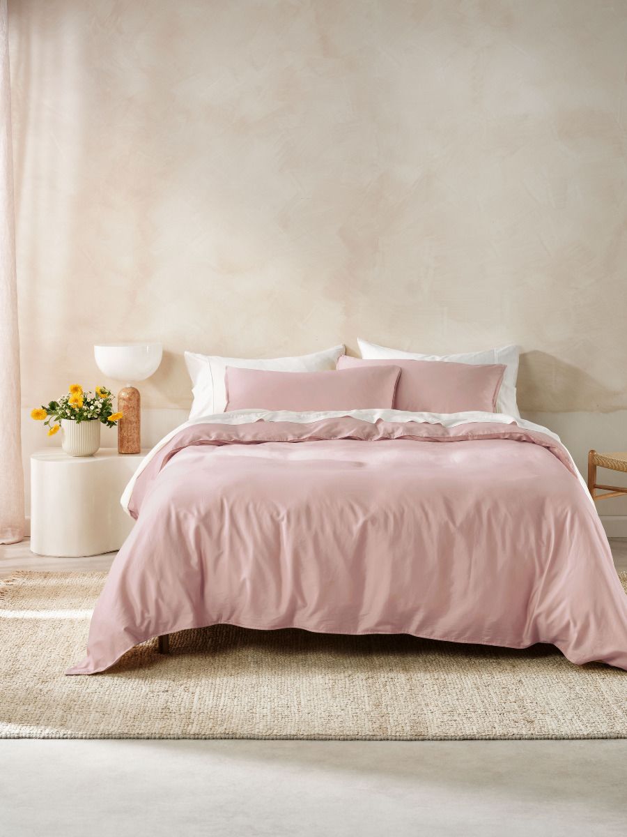Surf Wash Dusty Rose 400TC Quilt Cover Set