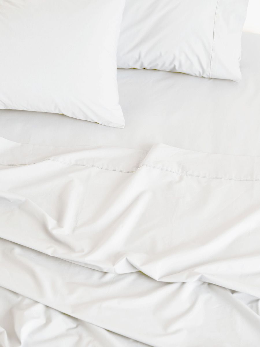 Vienna 300TC White Cotton Percale Flat Sheet