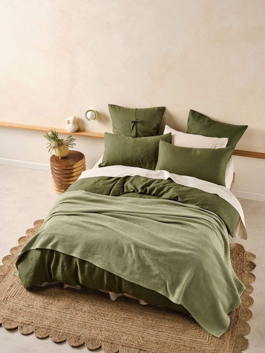Waffle Green Blanket
