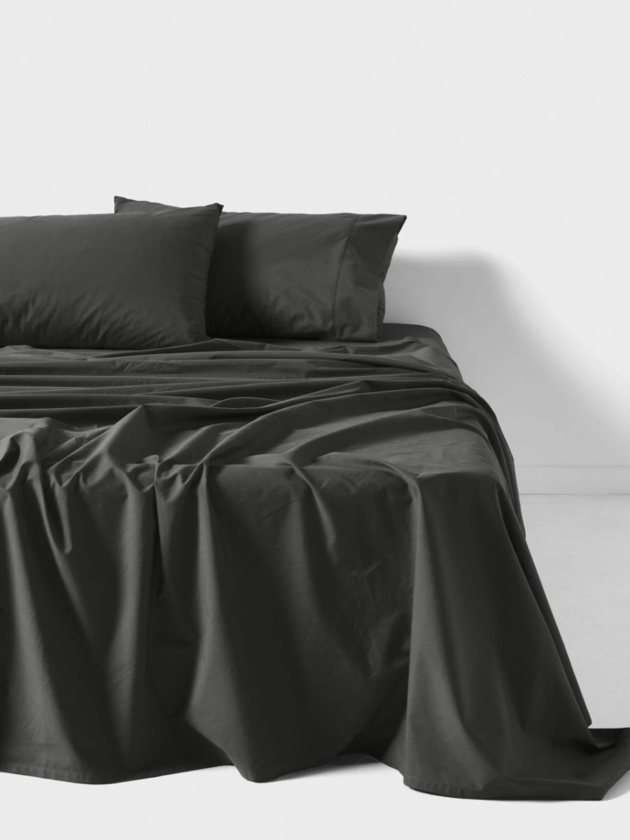 Winton 300TC Charcoal Cotton Percale Sheet Set