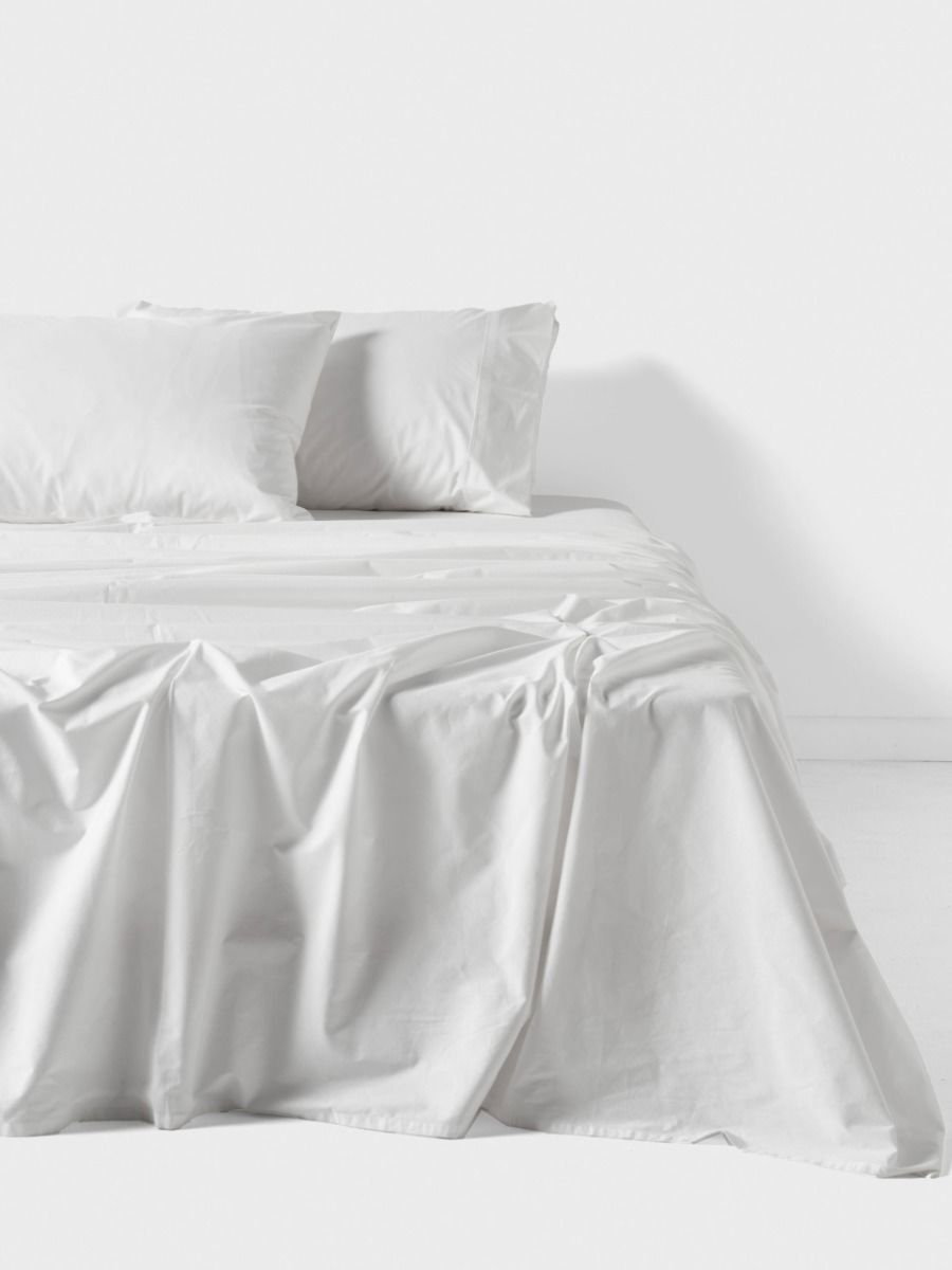 Winton 300TC White Cotton Percale Sheet Set