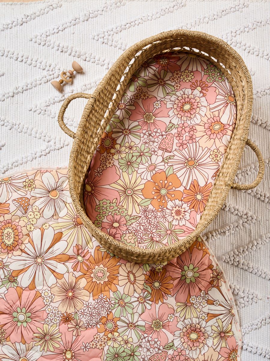 Flower Power 2-Piece Bassinet Fitted Sheet Set