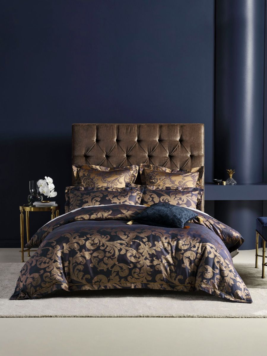 Verity Navy Quilt Cover Set