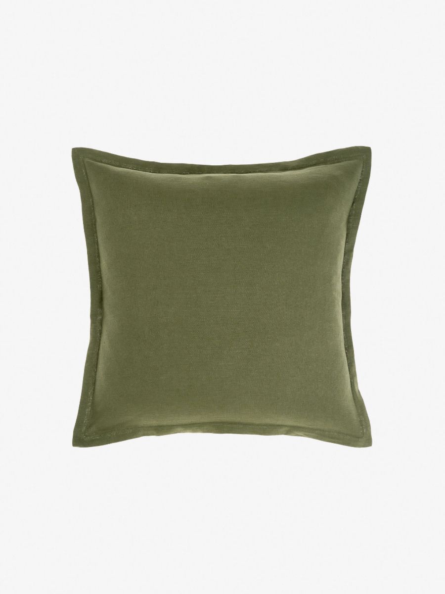 Nimes Moss Linen Tailored Cushion 48x48cm 