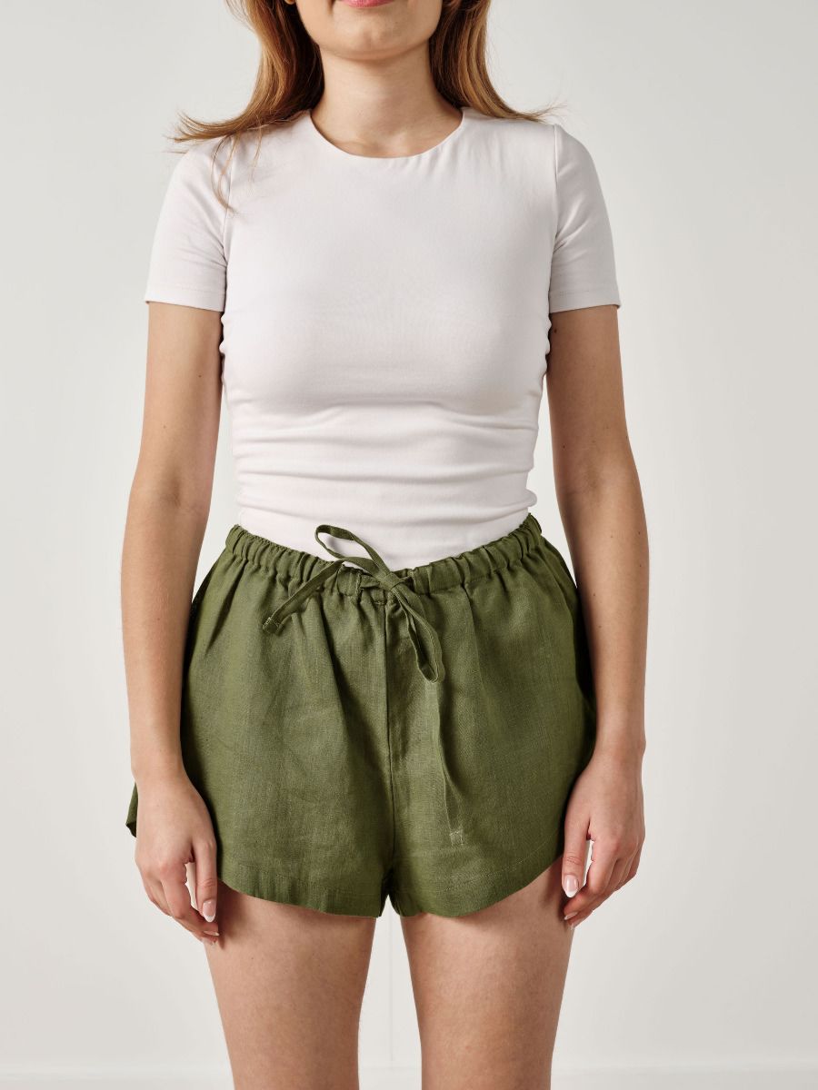 Nimes Moss Linen Shorts