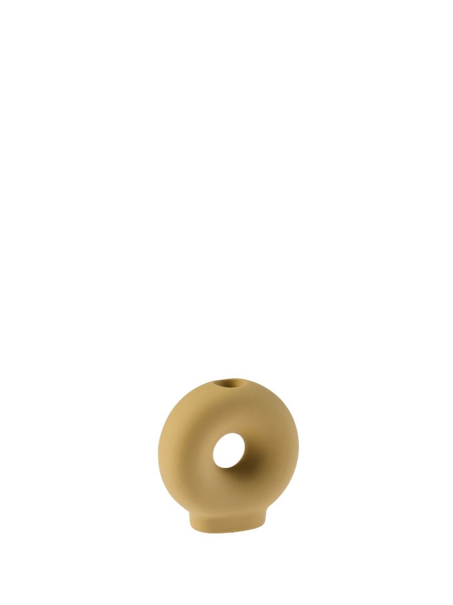 Oval Yellow Candle Holder 10cm