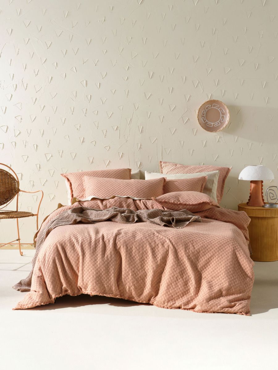 Raquelle Pink Clay Quilt Cover Set