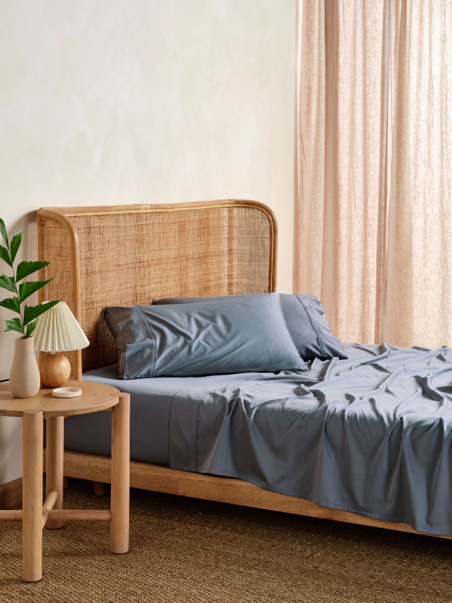 Nara Bluestone Bamboo Cotton 400TC Sheet Set