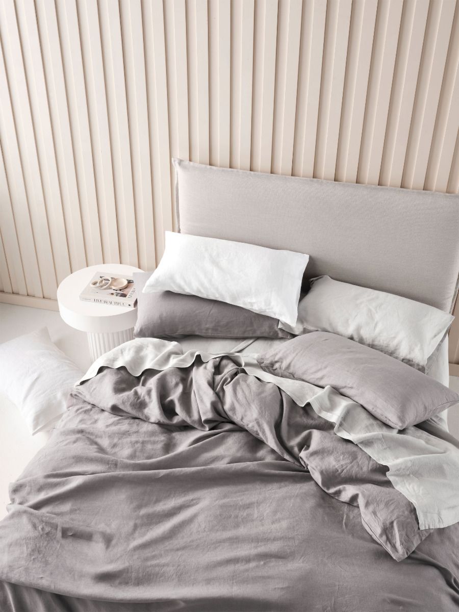 Nimes Ash Linen Quilt Cover Set