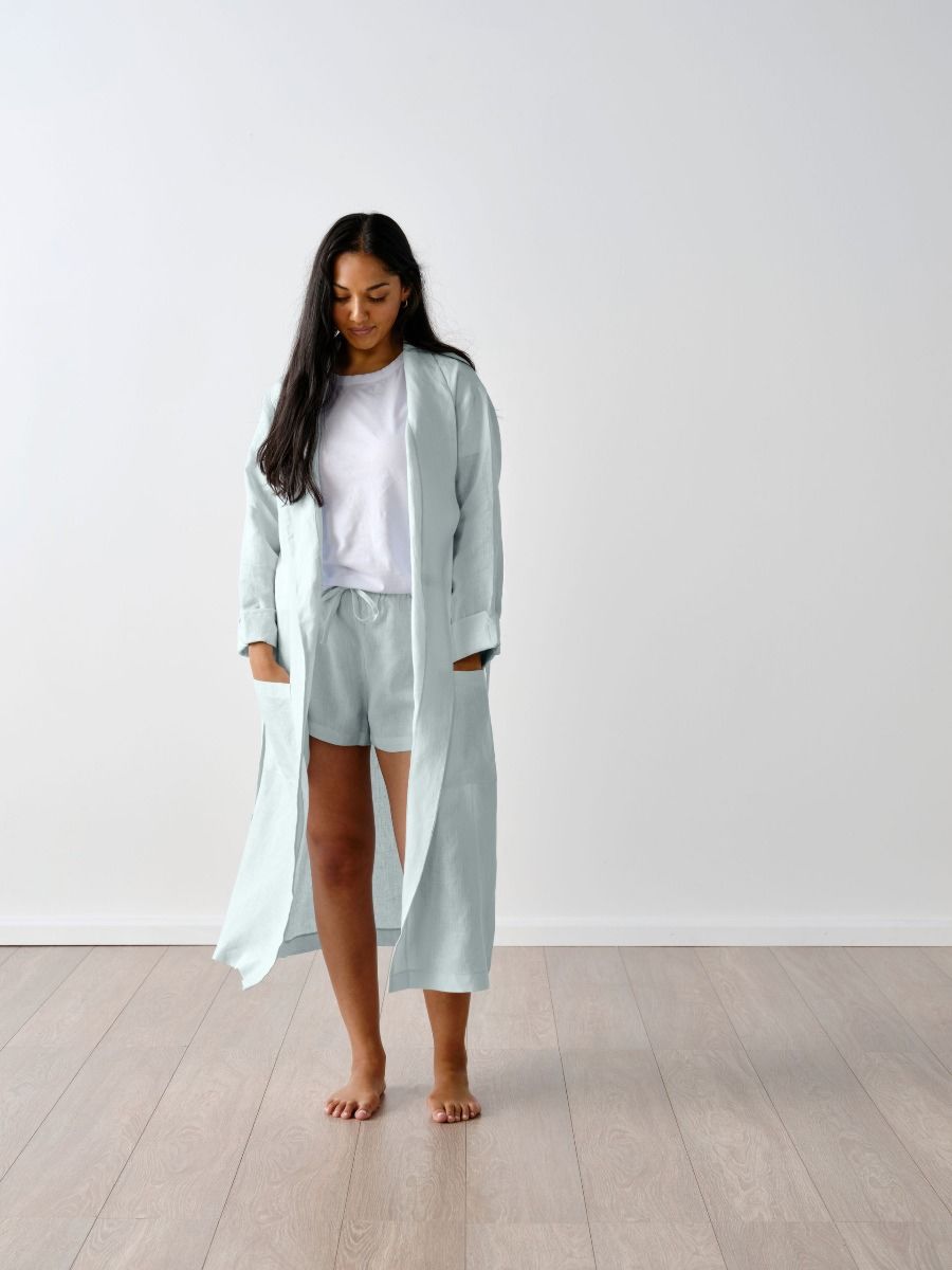 Nimes Sky Linen Robe