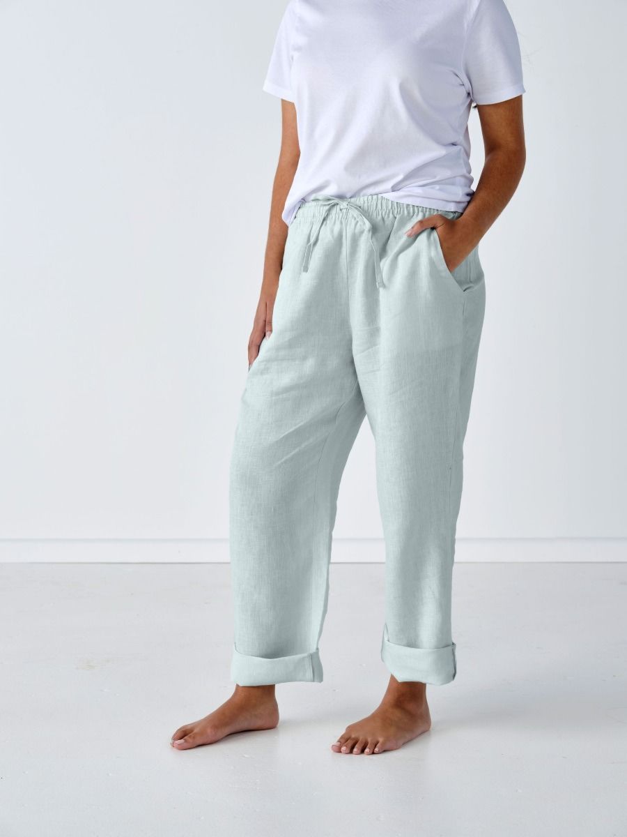 Nimes Sky Linen Pants