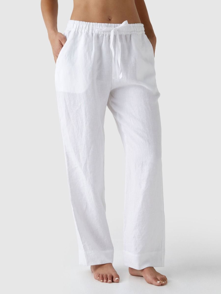 Nimes White Linen Pants