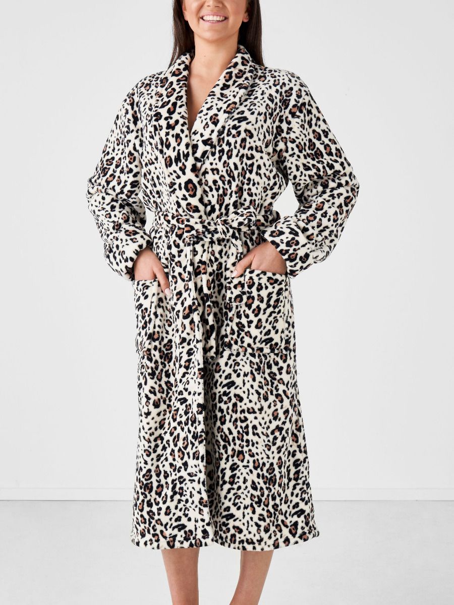 Plush Leopard Robe