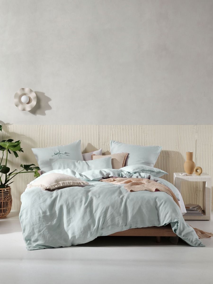 Nimes Sky Linen Quilt Cover Set