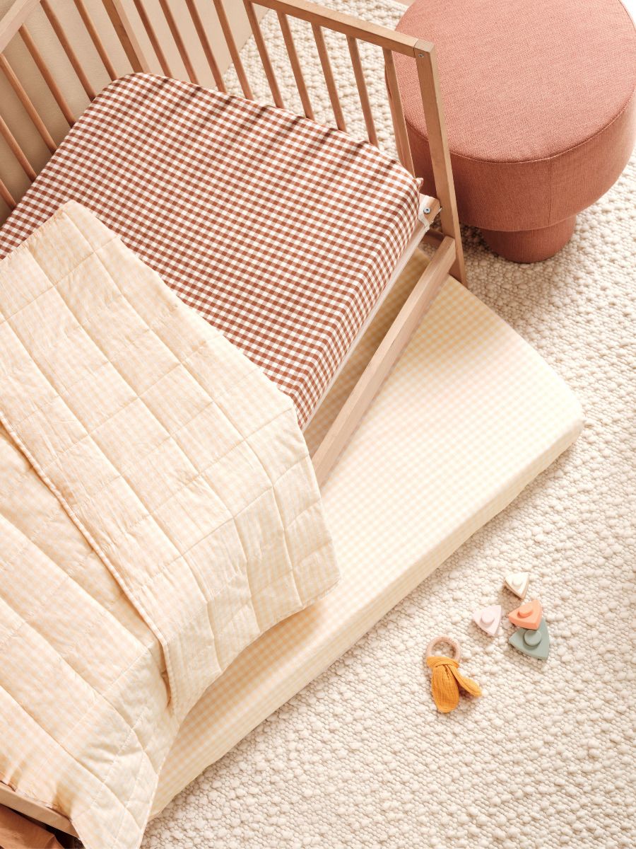 Springsteen Cinnamon-Peach 2-Piece Cot Fitted Sheet Set