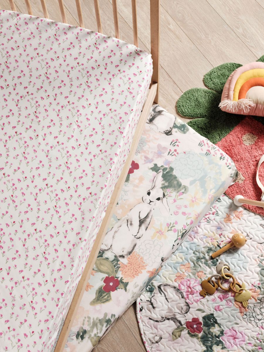 Bunny Tales 2-Piece Cot Fitted Sheet Set