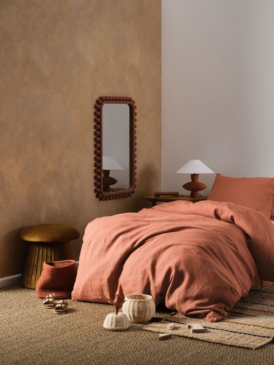 Nimes Rust Linen Kids Quilt Cover Set