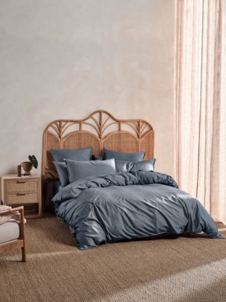 Nara Bluestone Bamboo Cotton Quilt Cover Set