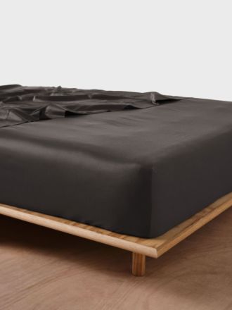 Nara Charcoal Bamboo Cotton 400TC Fitted Sheet 