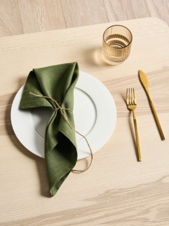Nimes Moss Linen 4-Piece Napkin Set