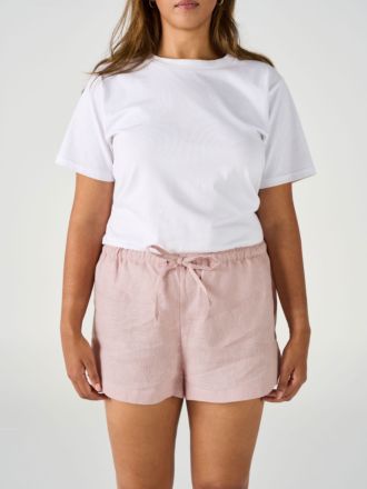 Nimes Rose Linen Shorts