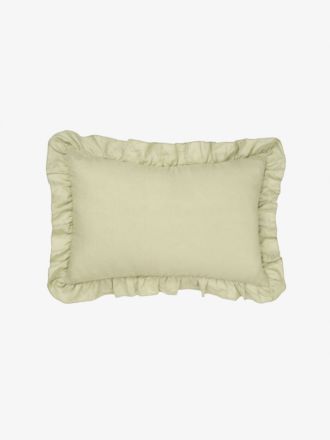 Nimes Wasabi Linen Ruffle Cushion 40x60cm